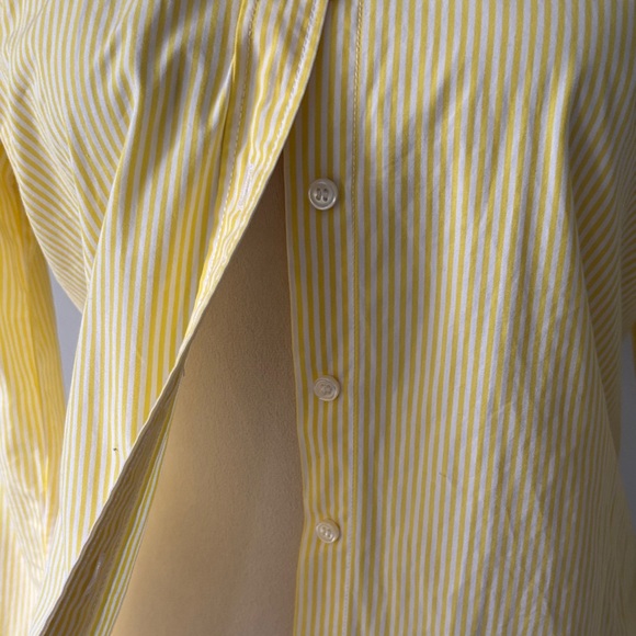 Sunny Yellow Striped Button Down Shirt - Picture 3 of 5